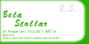 bela stollar business card